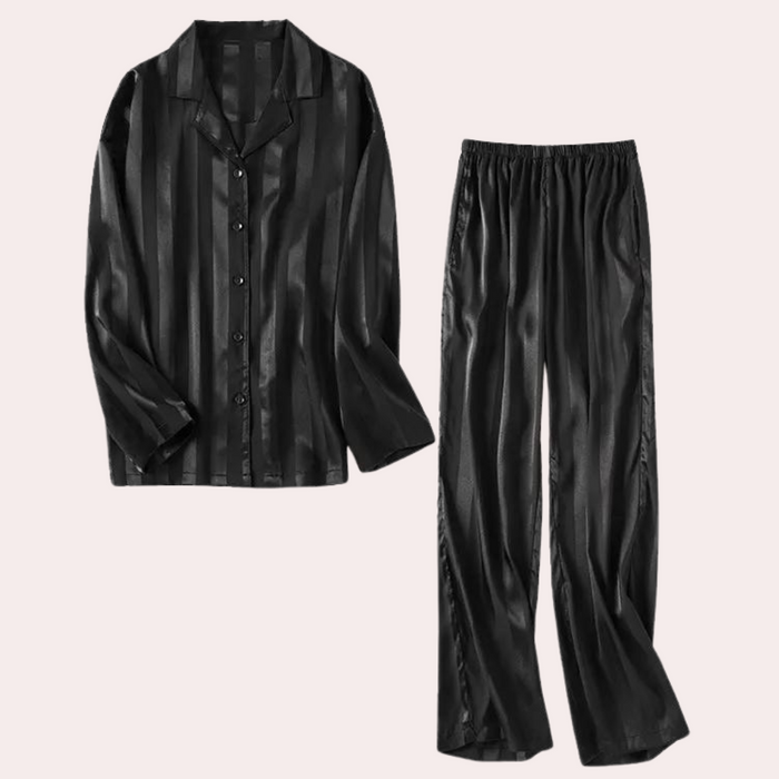 Atmungsaktives Damen Pyjama-Set – seidige Textur, lockere Passform, für entspannte Nächte 2