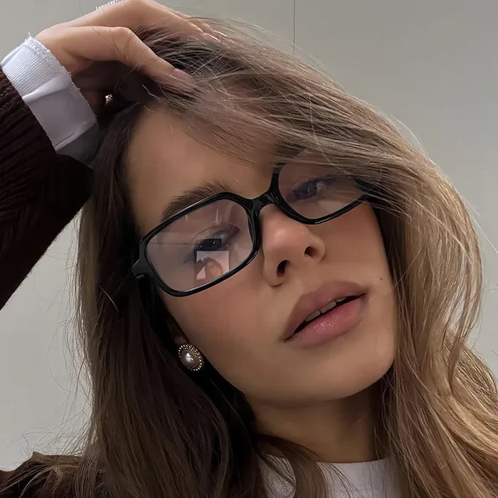 Stilvolle Damen Brille mit rechteckigem Rahmen – retro Design, anti-blaues Licht, für Büro und Alltag 2
