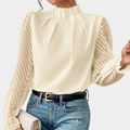 Breathable women's top – long sleeve coastal design, lightweight fabric, for summer outings 0