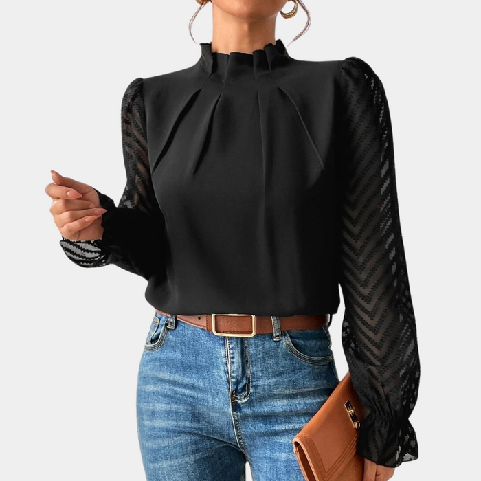 Breathable women's top – long sleeve coastal design, lightweight fabric, for summer outings 4