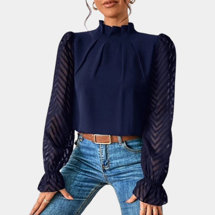 Breathable women's top – long sleeve coastal design, lightweight fabric, for summer outings 7