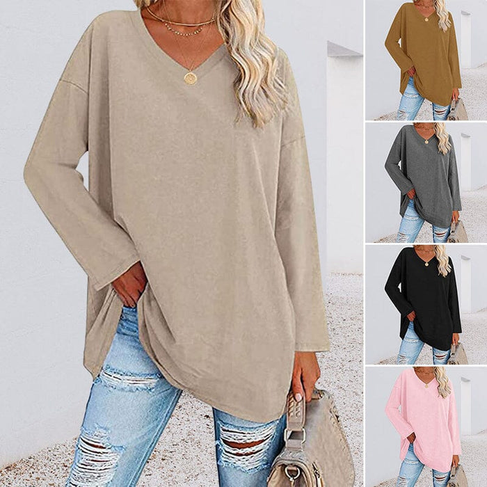 Atmungsaktives Damen T-Shirt – lockerer Schnitt, Baumwolle, für Frühling und Sommer 1