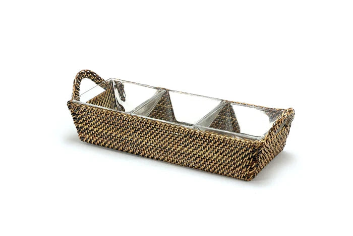 Calaisio Rectangular Serving Tray with 3 Dishes