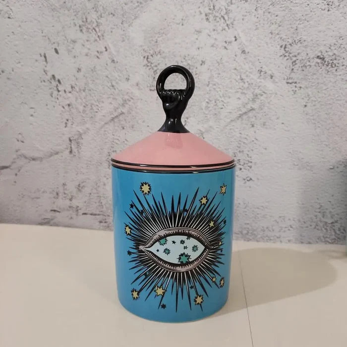 Candle Holder Starry Sky Big Eye Ceramic Jar Home Decor Fall 2025 Aromatherapy Scented Gift