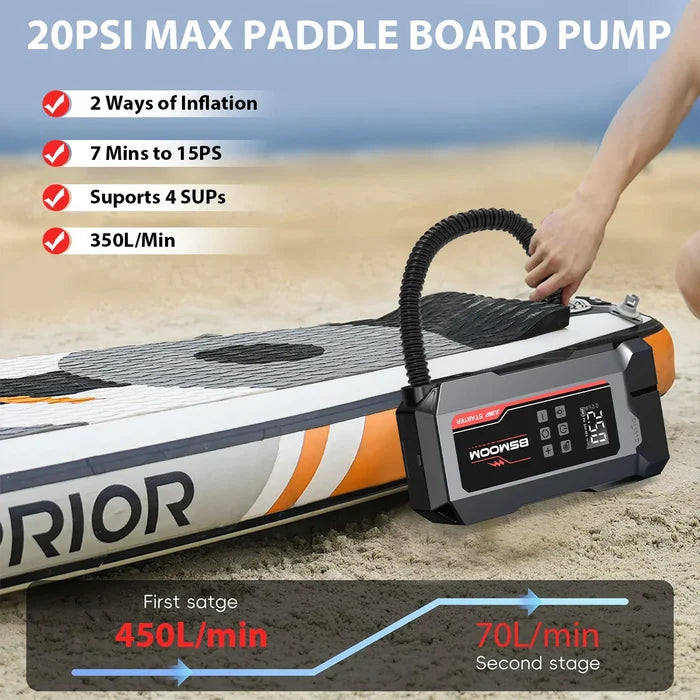Car Jump Starter All In One Portable Power Bank With Wireless Tire Inflator Fall 2025 Emergency Prep Gift