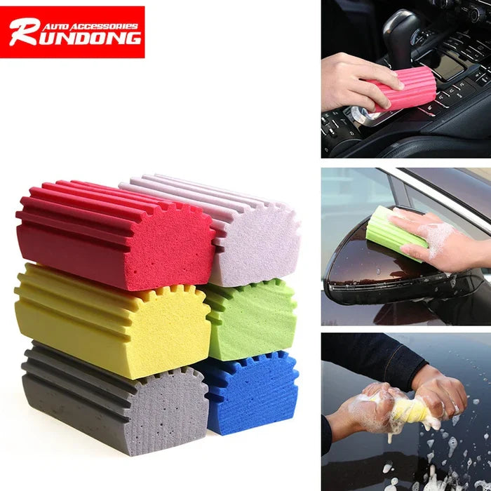 Car Wash Sponge PVA Wavy Design TikTok Viral Fall 2025 High-Absorbency Auto Detailing Tool