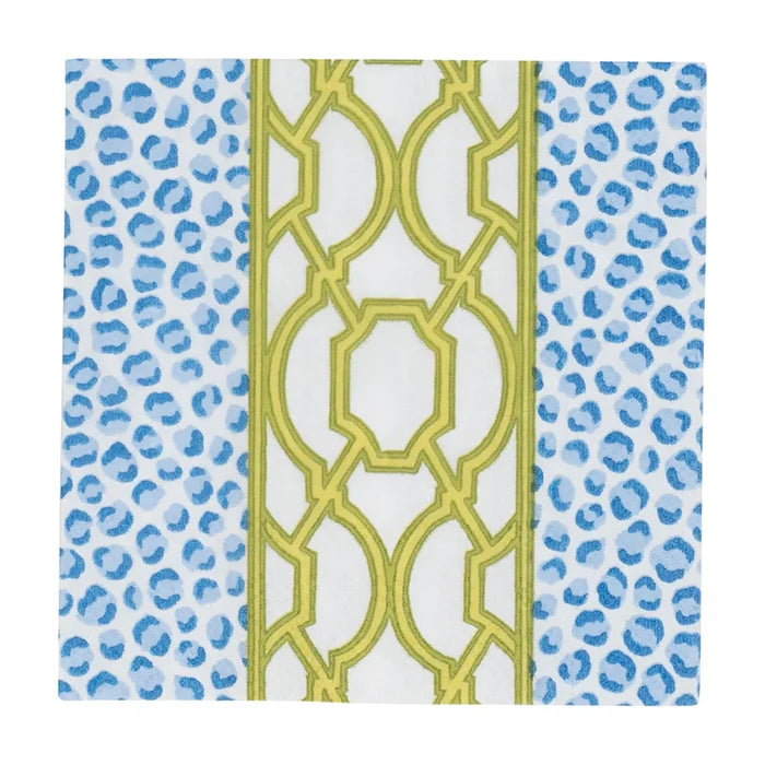 Caspari Blue/Green Knots & Spots Paper Cocktail Napkins