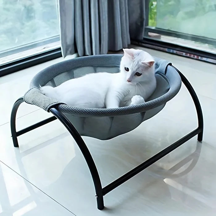 Cat Bed Breathable Cooling Hammock Cot Elevated Pet Sofa Summer 2025 Cozy Sturdy Metal Frame Nap Lounger