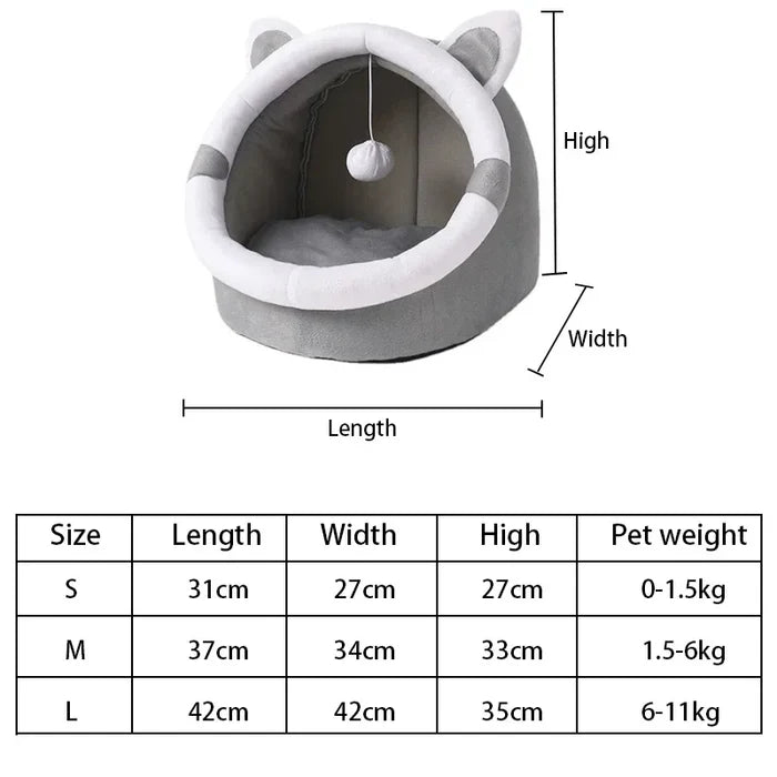 Cat Nest House for Cats Cave Bed Semi-Closed Cozy Kennel