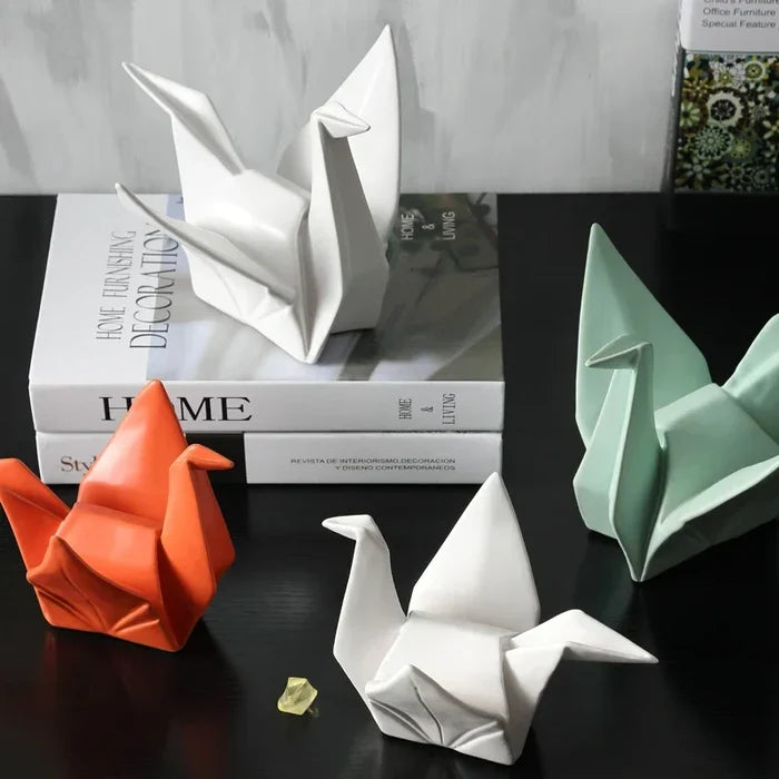 Ceramic Bird Statue Origami Sculpture Modern Desktop Home Decor Fall 2025 Accent Minimalist Office Gift