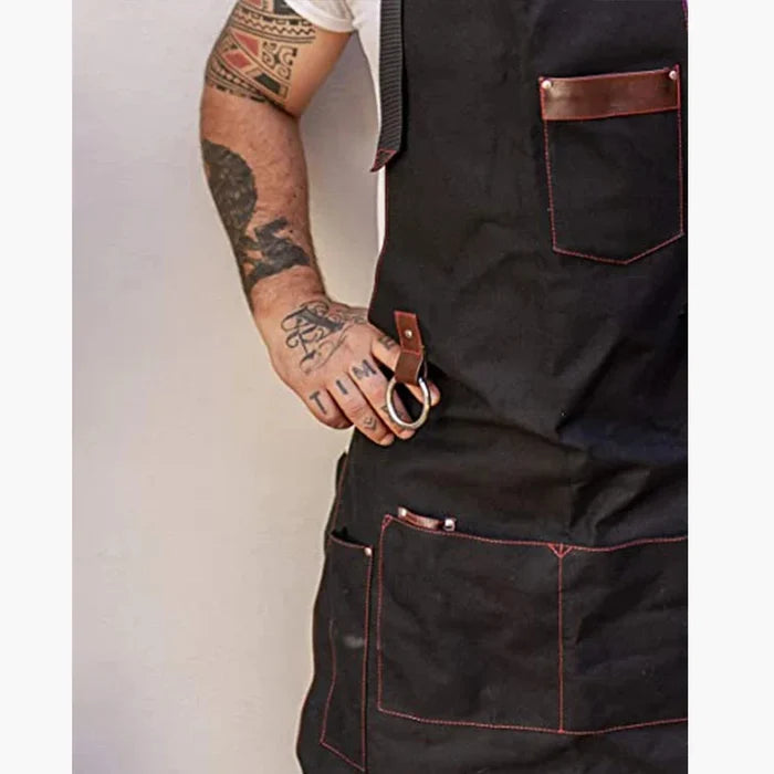 Chef Apron Canvas Work Apron Fall 2025 Professional Waterproof Cooking Apron With Pockets Durable Gift