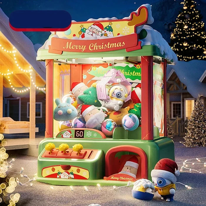 Christmas Doll Claw Machine Premium Set B - Coin Operated Fun Toy for Kids, Festive Gift Idea