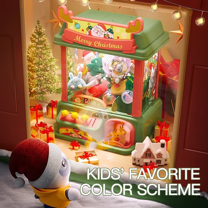 Christmas Doll Claw Machine Premium Set B - Coin Operated Fun Toy for Kids, Festive Gift Idea