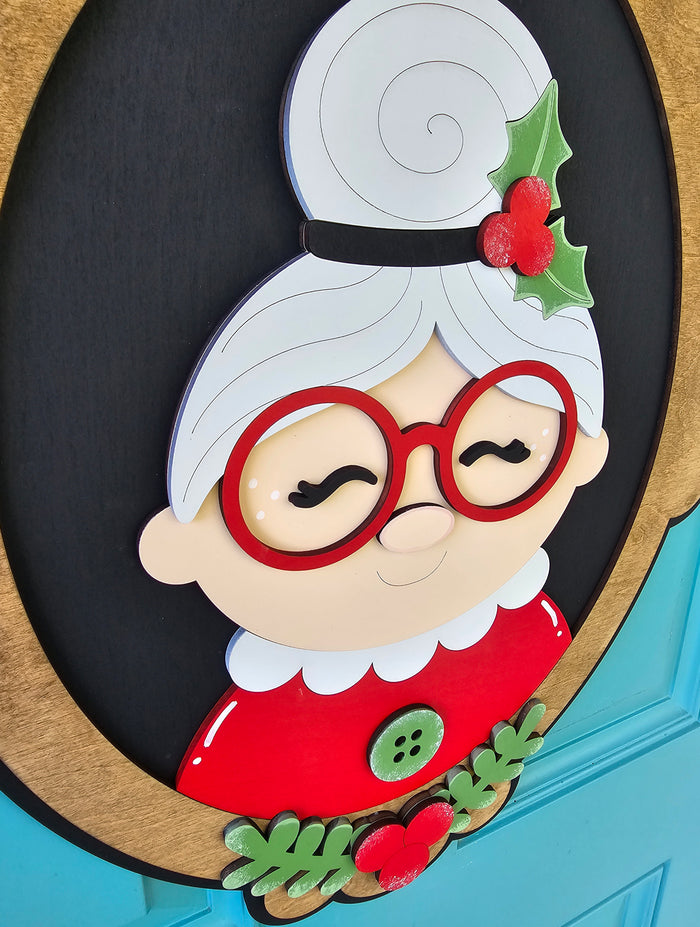 Christmas Portrait Door Hangers (Santa, Reindeer & Mrs. Claus)