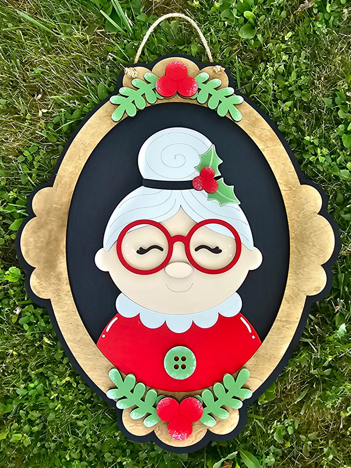 Christmas Portrait Door Hangers (Santa, Reindeer & Mrs. Claus)