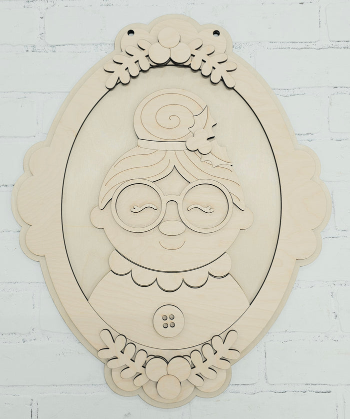 Christmas Portrait Door Hangers (Santa, Reindeer & Mrs. Claus)