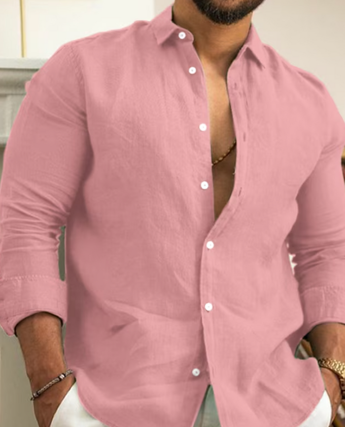 Classic Men's Dress Shirt, Lightweight Button-Up, Breathable Fabric, Versatile Fit for Casual and Formal Occasions-5