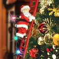 Climbing Santa Ornament With LED Lights Animated Christmas Decor 2025 Tree Or Wall Display