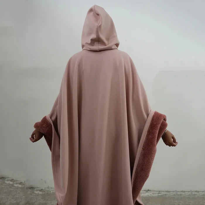 Cloak Robe Hoodie Men Casual Loose Solid Color Sweatshirt with Hat
