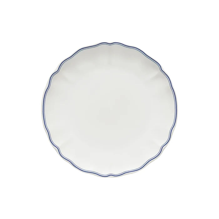 Costa Nova Vila Dinner Plate - White/Blue Edge