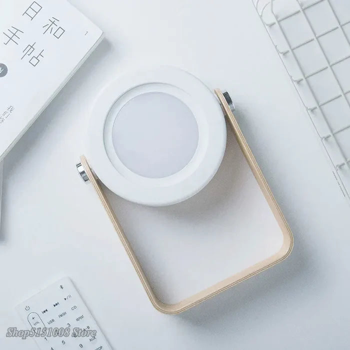 Creative Wood Handle Folding LED Night Light Lantern for Reading, USB Charging