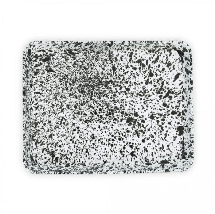 Crow Canyon Splatter Covered Large Rectangular Tray - Black
