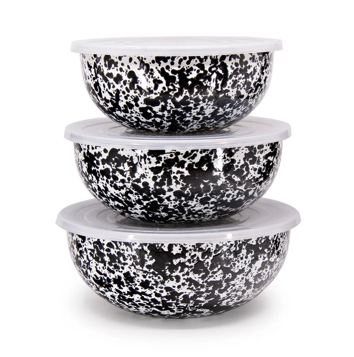 Crow Canyon Splatter Covered Multi Purpose Bowl Set - Black