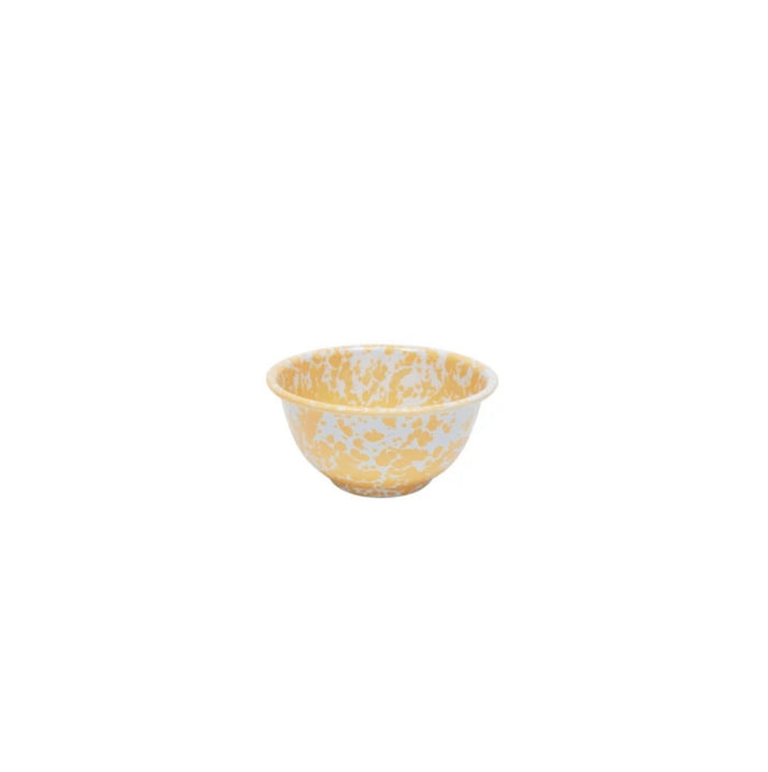 Crow Canyon Splatter Small Footed Bowl - Yellow