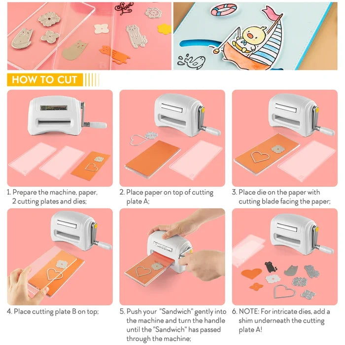 Die Cutting Machine Mini Manual Hand Crank Craft Tool