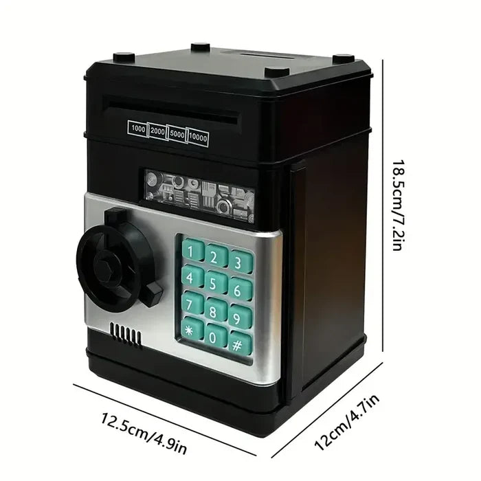 Electronic Piggy Bank Mini Safe with Password Lock - Cash Coin Saving Box for Kids, Fun Financial Gift
