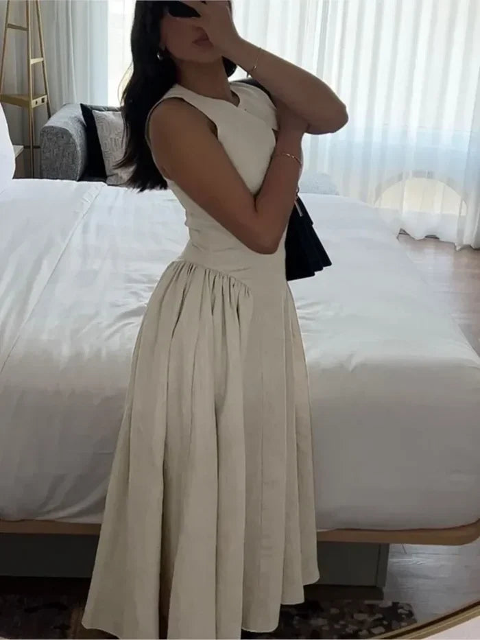 Elegant A-Line Sleeveless Women's Dress with Hollow Out Design for Summer and Formal Occasions 1