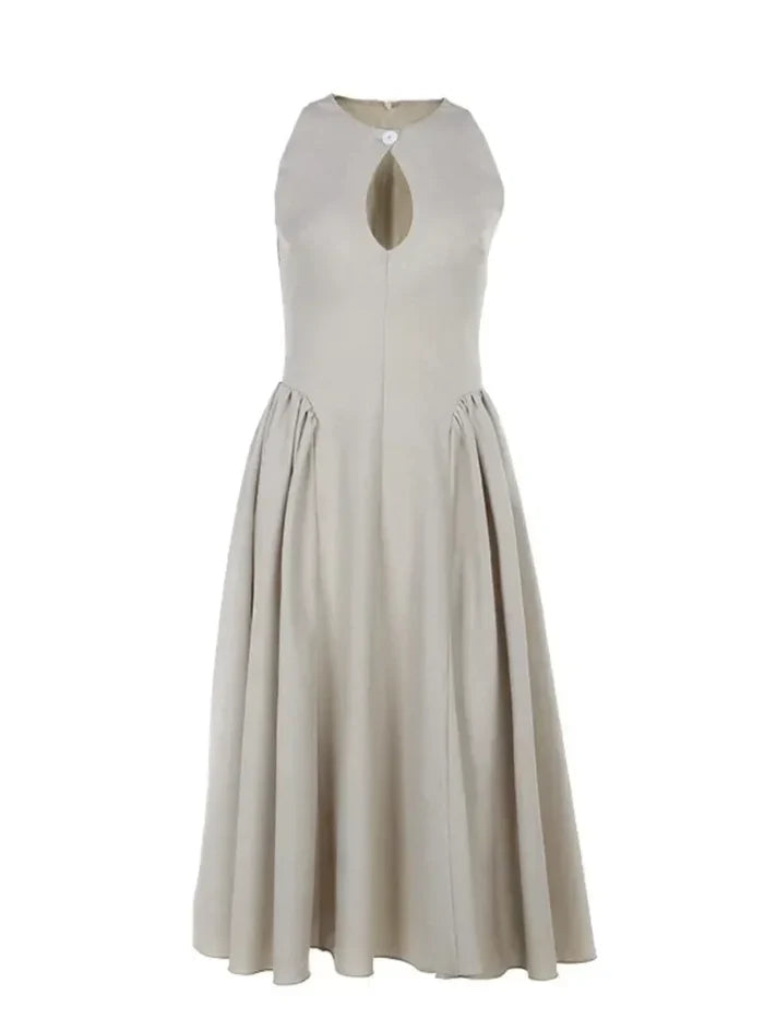 Elegant A-Line Sleeveless Women's Dress with Hollow Out Design for Summer and Formal Occasions 5