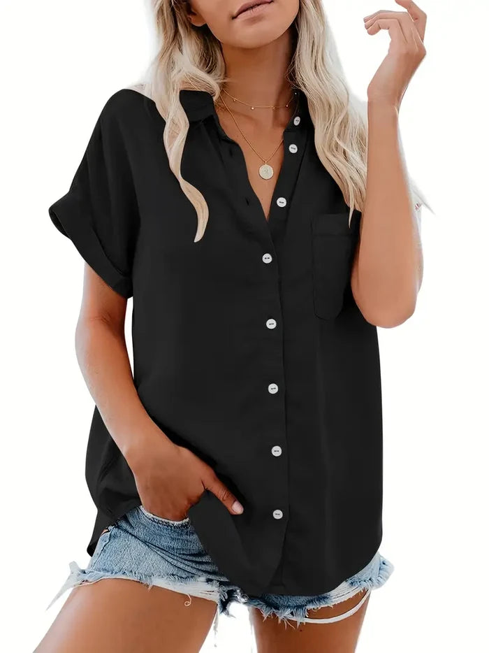 Elegant Airy Womens Blouse, Breathable Summer Top for Women, Versatile Style in Multiple Colors and Sizes-6