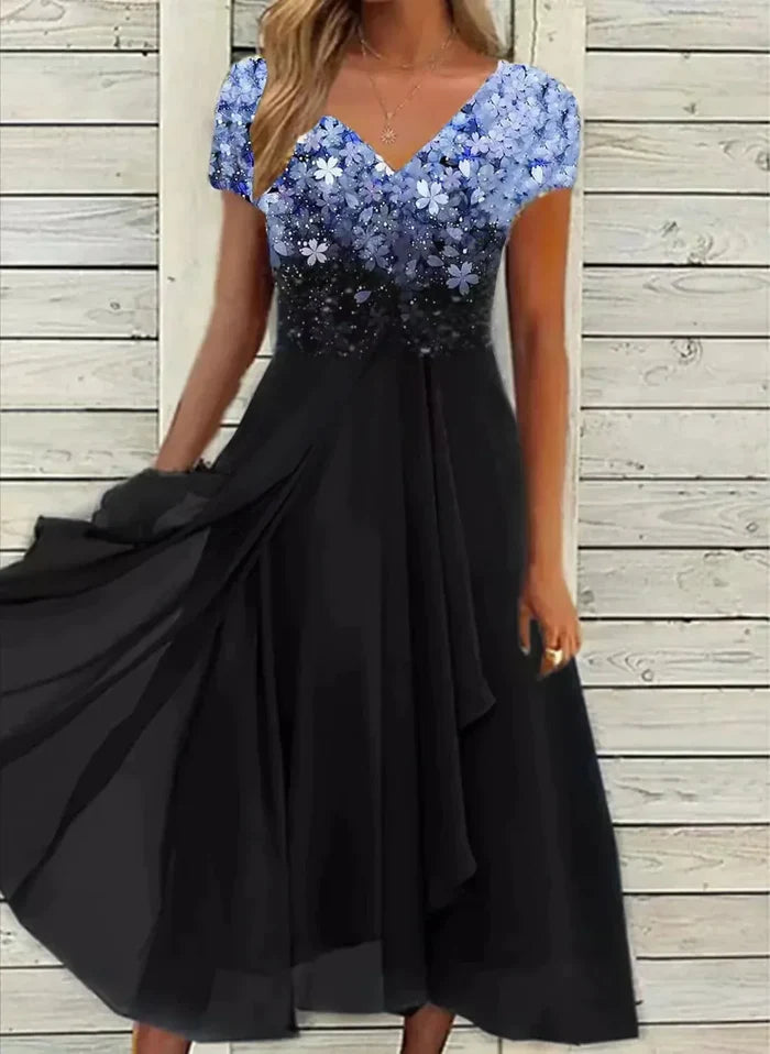 Elegant Chiffon Party Dress for Women, Knee-Length, Lightweight, Sophisticated Design for Special Occasions-1