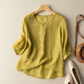 Variant image for Elegant Embroidered Women's Blouse, Long Sleeve Plus Size Tops with Flattering Fit and Versatile Style-1