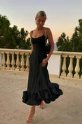 Variant image for Elegant Floral Maxi Dress with Ruffles, Sleeveless A-Line Long Dress for Women, Summer Party Style-1
