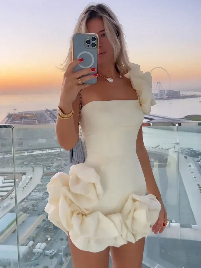 Elegant Floral Mini Dress for Women - Flattering Cocktail Dress for Wedding Guests and Summer Events-2