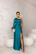 Variant image for Elegant Black Satin Dress with Flattering Cut for Women's Cocktail and Formal Occasions-1