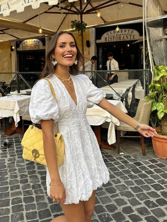 Elegant White Dress with Exquisite Detailing for Women's Cocktail and Formal Occasions-1