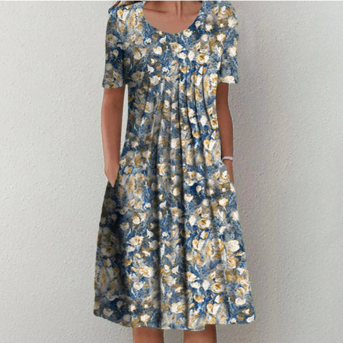 Elegant Women's Formal Dress in Navy and Black, Plus Size Available, Comfortable Fabric for Festive and Professional Occasions-5