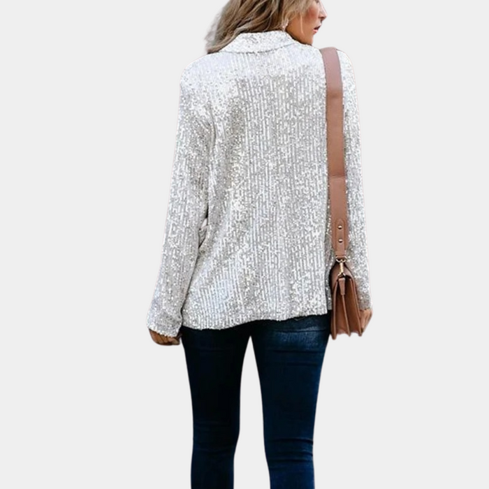Elegant women's glitter blazer – festive design, soft fabric, for special occasions 5