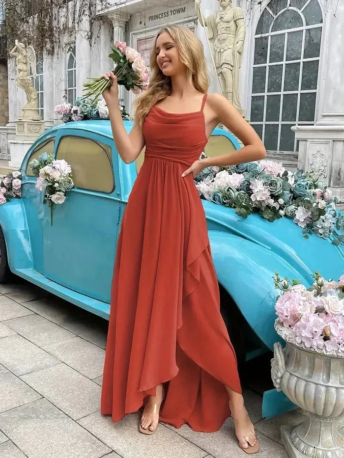 Variant image for Elegant Women's Long Chiffon Dress, Fit and Flare Design, Versatile Summer and Wedding Guest Dresses-6