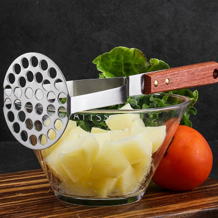 Gadget Gerbil Silver Potato Masher Stainless Steel Manual Potato Ricer Non Stick Handle Kitchen Tool Potato Press For Baby Food Smasher Fruit Pumpkin