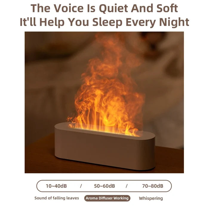Essential Oil Aroma Diffuser Flame Humidifier with RGB Light