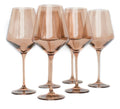 Estelle Colored Wine Glasses - Amber Smoke