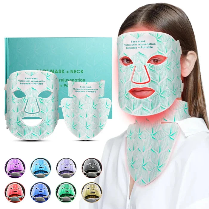 Facial LED Mask With Neck Red Light Infrared Therapy For Anti Aging Skin Rejuvenation Holiday Gifts 2026
