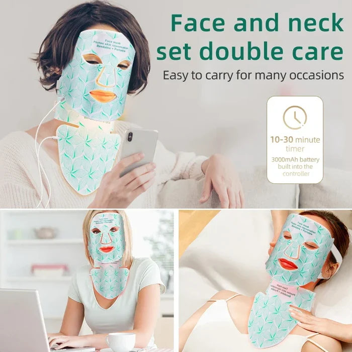 Facial LED Mask With Neck Red Light Infrared Therapy For Anti Aging Skin Rejuvenation Holiday Gifts 2026