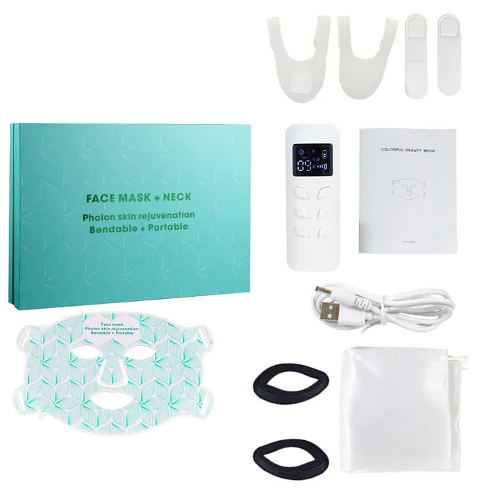 Facial LED Mask With Neck Red Light Infrared Therapy For Anti Aging Skin Rejuvenation Holiday Gifts 2026