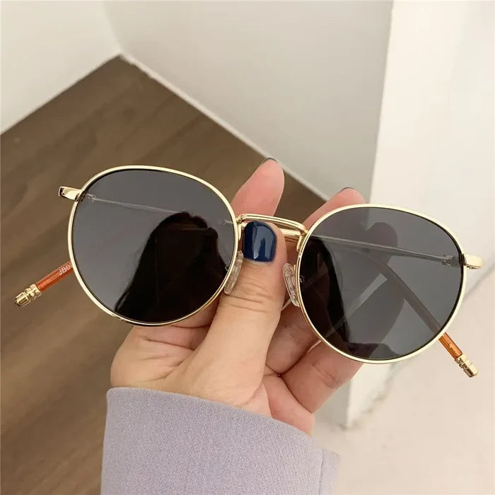 Fashion Glasses Fishing Metal Frame Round Sun Shades for Women and Men Eyewear - UV Protection