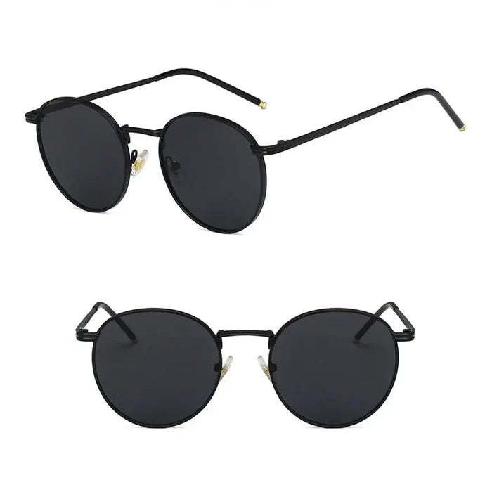 Fashion Glasses Fishing Metal Frame Round Sun Shades for Women and Men Eyewear - UV Protection